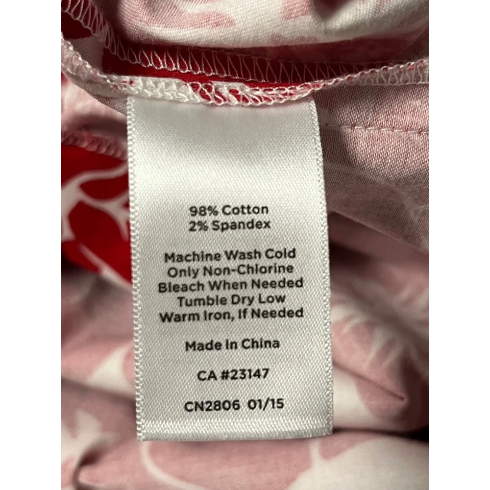 Talbots Red Floral Pleated A-Line Skirt Size 12